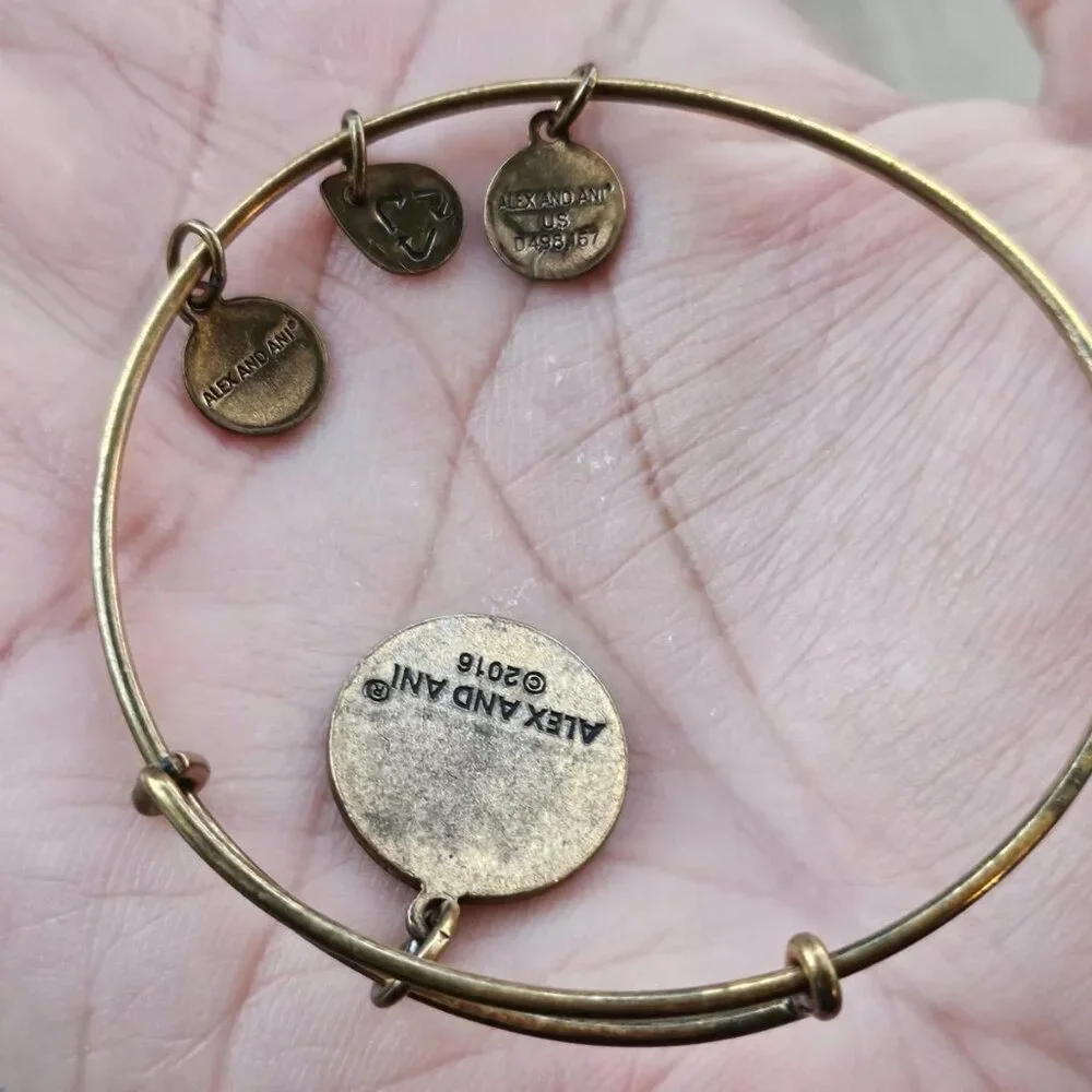 Alex And Ani Bracelet LETTER A Gold Tone Initial Wristband Wrist Fashion Jewelry - Picture 6 of 10